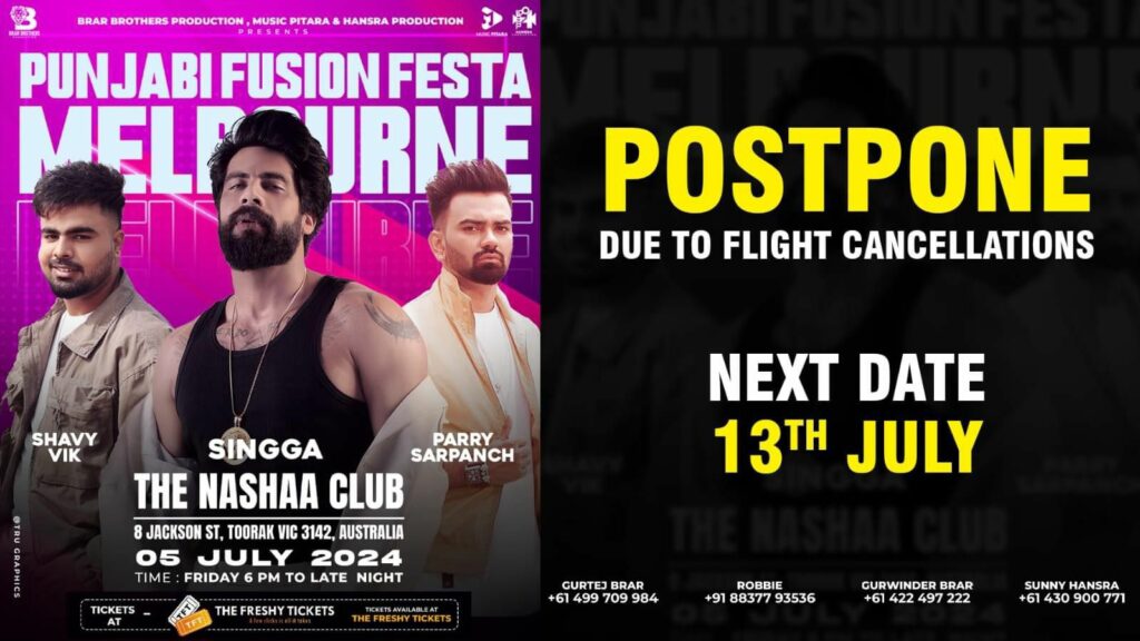 Singga Live in Melbourne Postponed! Check New Dates