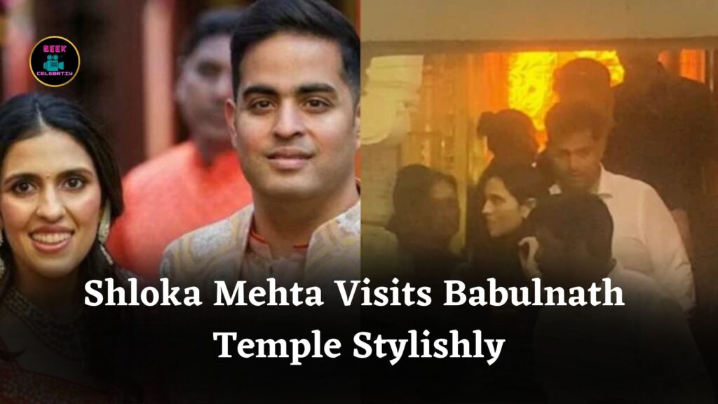 Shloka Mehta Visits Babulnath Temple in Elegant Blue Ethnic Look With Akash Ambani