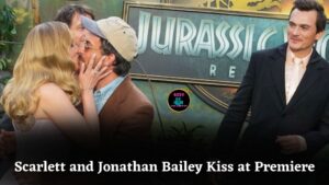 Scarlett Johansson and Jonathan Bailey Share Friendly Kiss at Jurassic World Rebirth Premiere