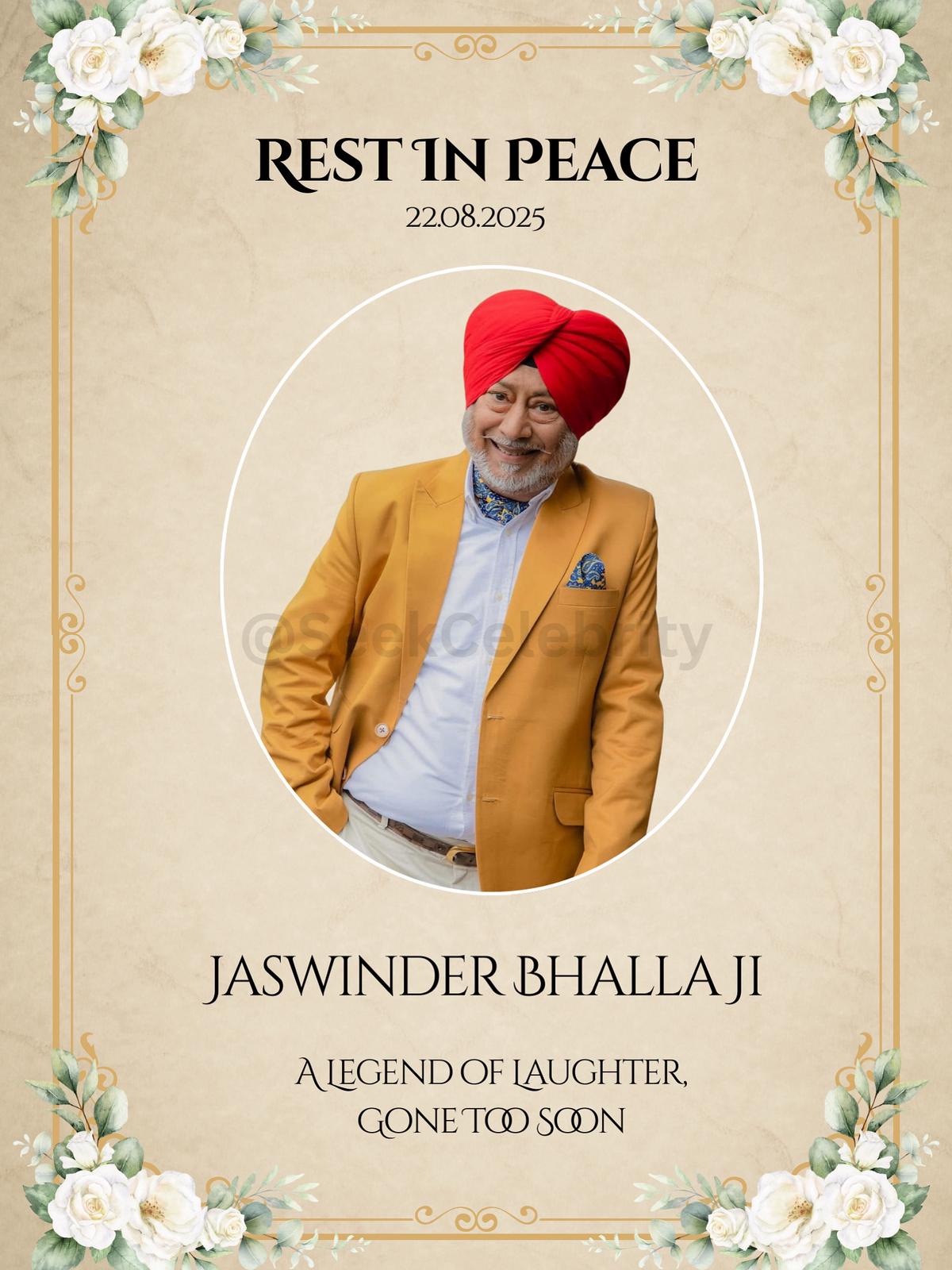 Punjabi Comedy Legend Jaswinder Bhalla Passes Away At 65, Fans And Leaders Express Grief