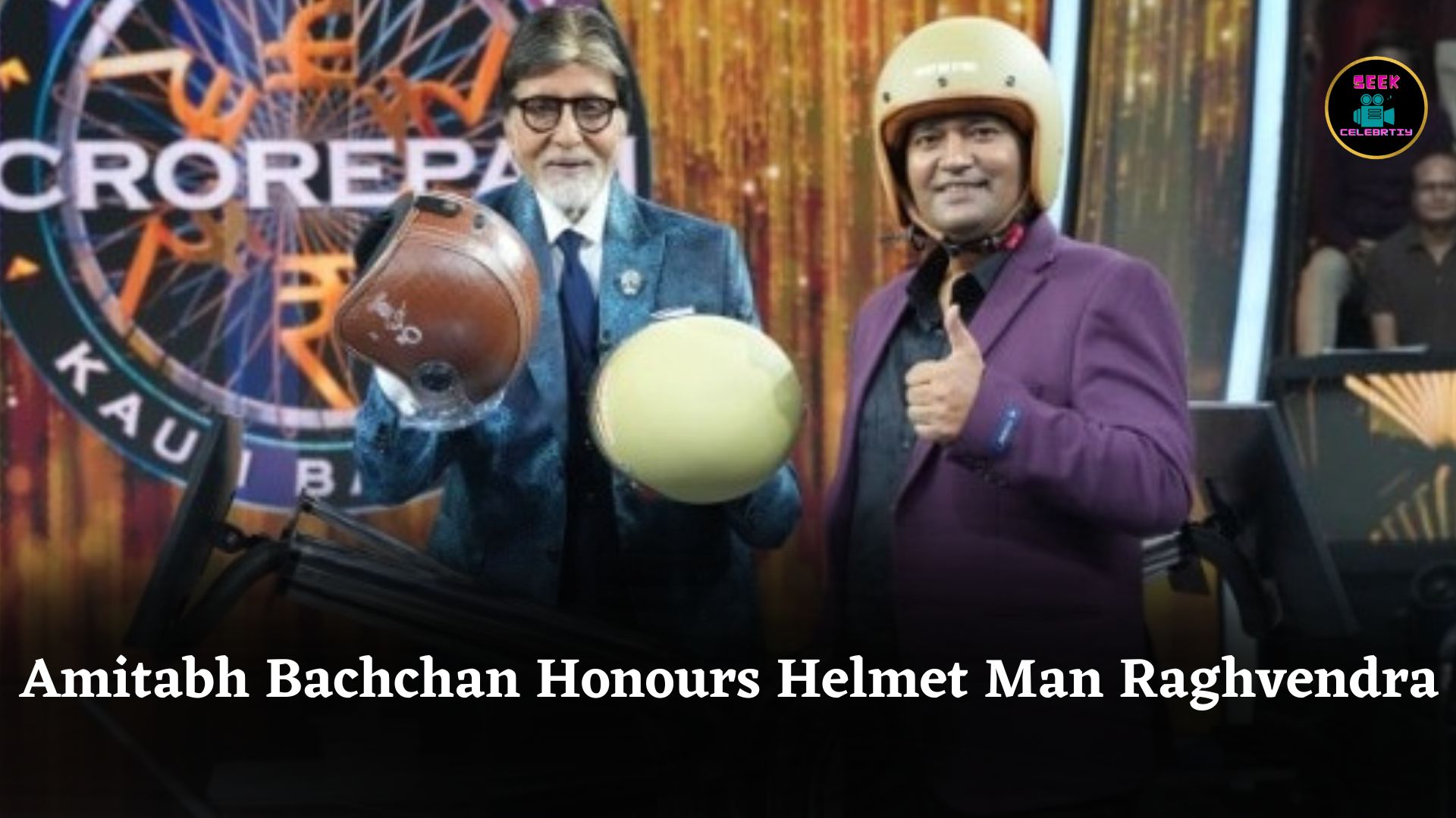 Amitabh Bachchan Honours ‘Helmet Man of India’ Raghvendra Kumar on KBC 17 Stage