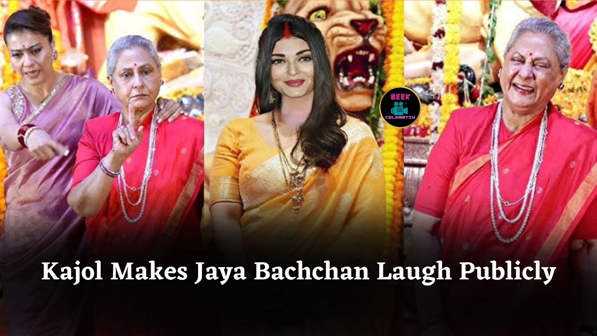 Kajol Makes Jaya Bachchan Laugh During Durga Puja, Fans Praise Actress’ Playful Moment Widely