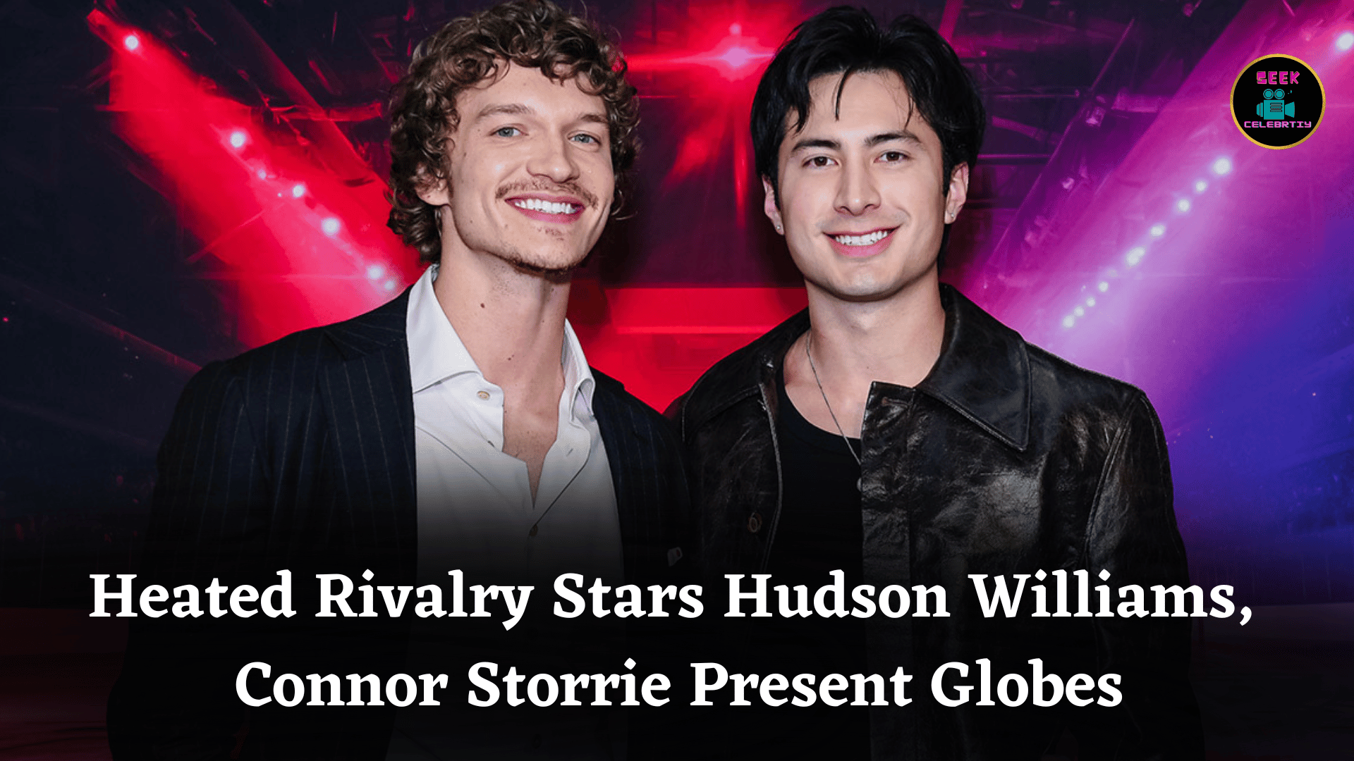 Heated Rivalry Stars Hudson Williams, Connor Storrie Present Globes