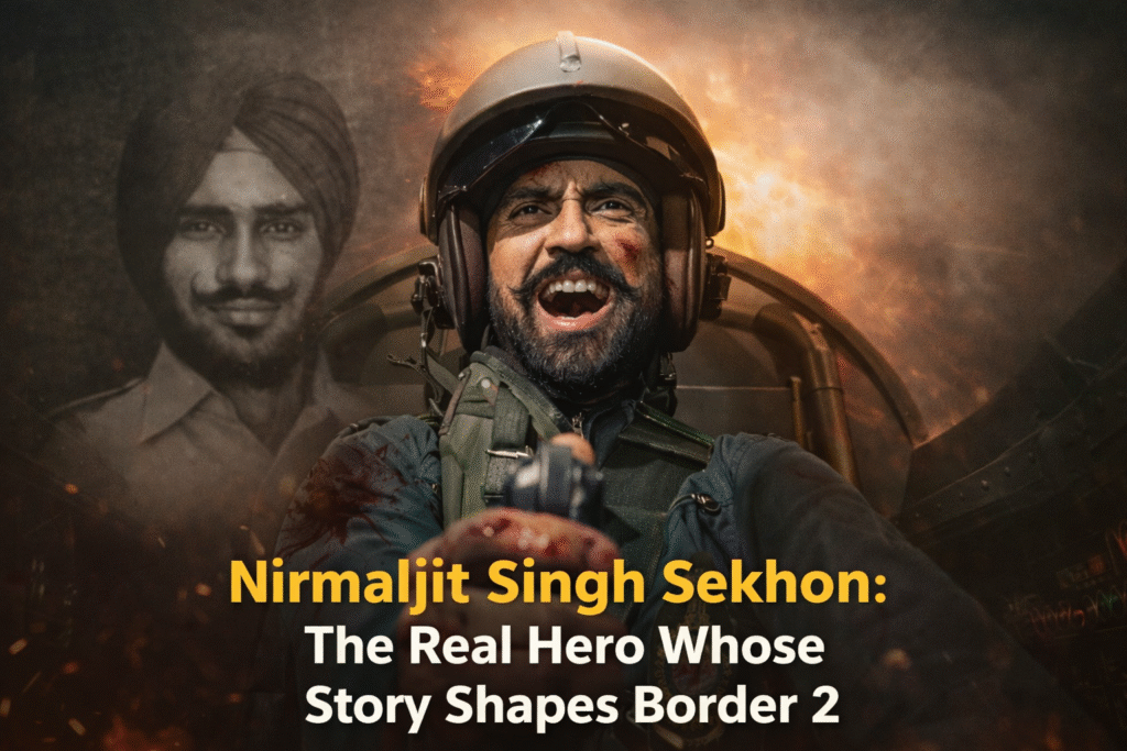 Diljit Dosanjh as Flying Officer Nirmaljit Singh Sekhon in Border 2, portraying the Param Vir Chakra hero of the Indian Air Force during the 1971 war